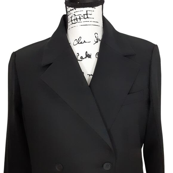 MM Lafleur O'Hare Boyfriend Blazer Black Everyday Crepe Double Breasted Womens 6 - Picture 3 of 12